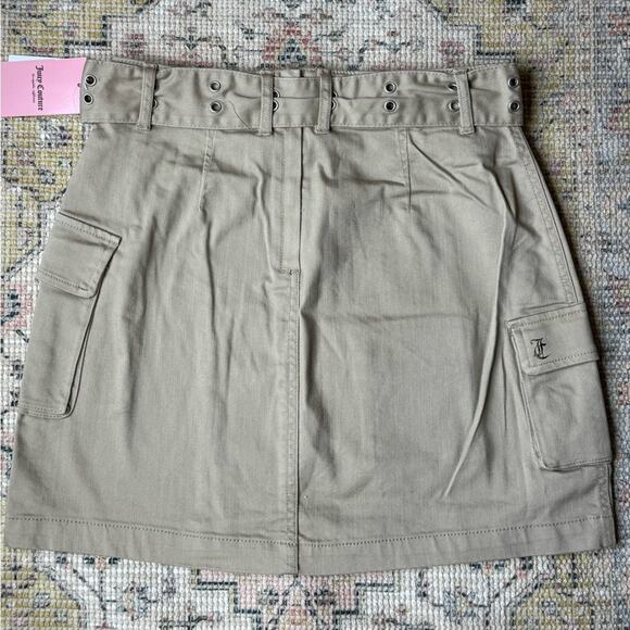 New Juicy Couture Belted Cargo Mini Skirt in Nomad Brown Tan Women’s 29 - Picture 4 of 7